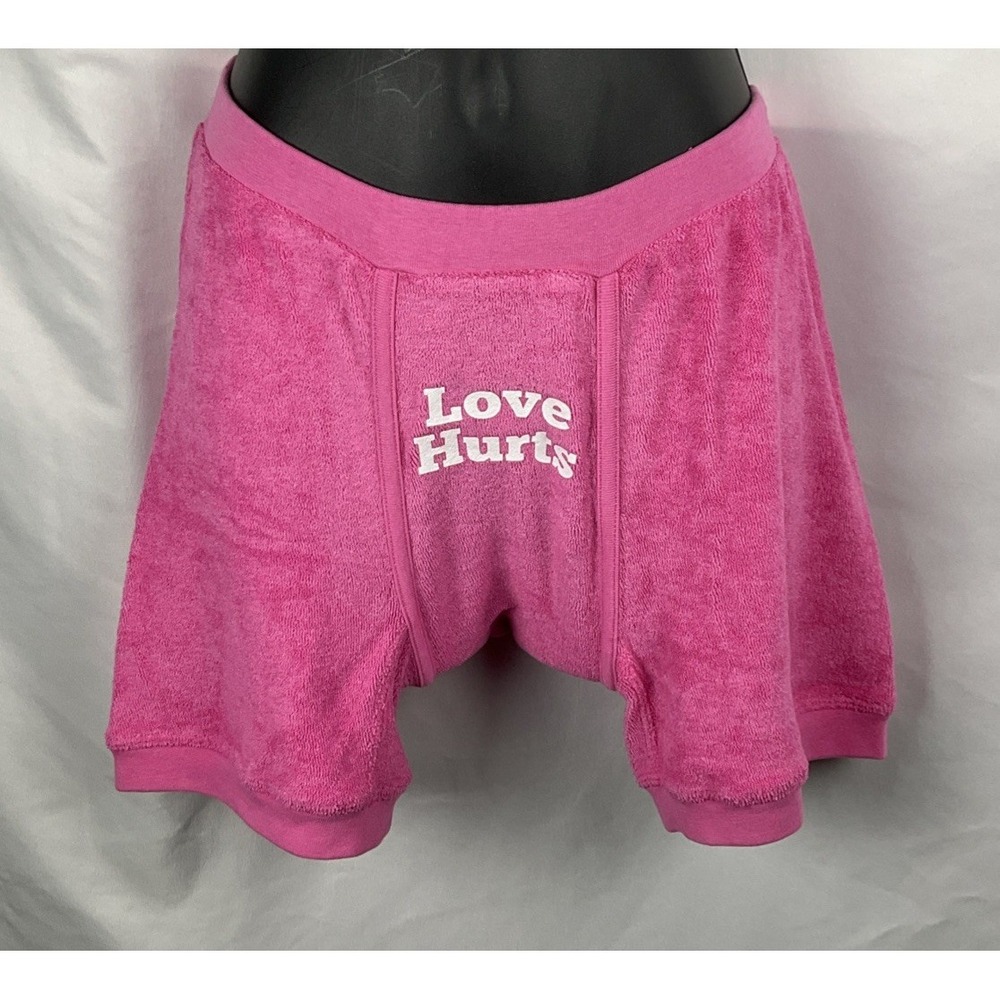 Daydream Nation  Women's‎ Size S Kiss Kiss Pink Terry Love Hurts Boxer Brief NWT